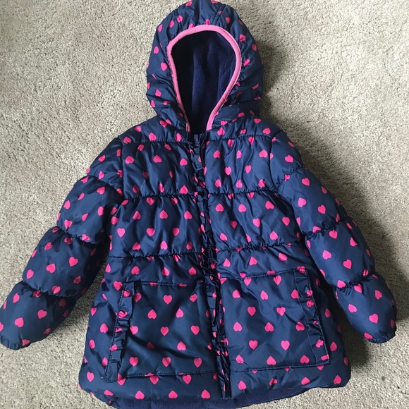 Pink Platinum Other - 🔶Heart Print Pink Platinum Warm & Cozy Puffer Coat